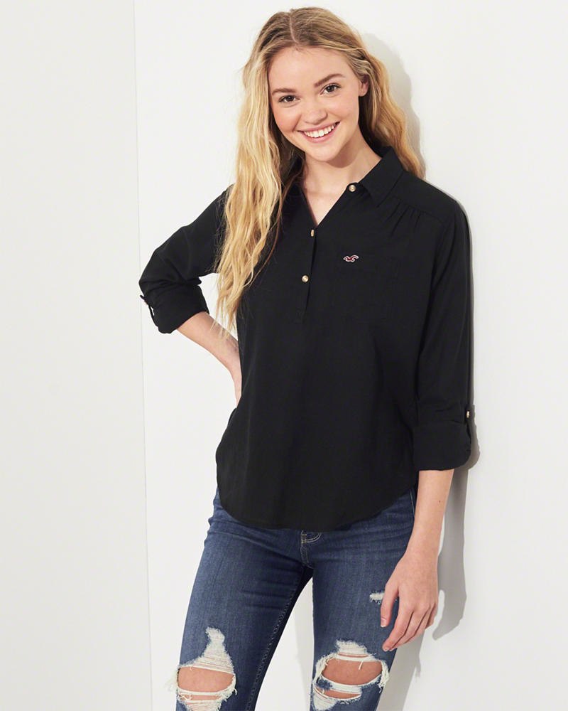 Hollister shop popover shirt